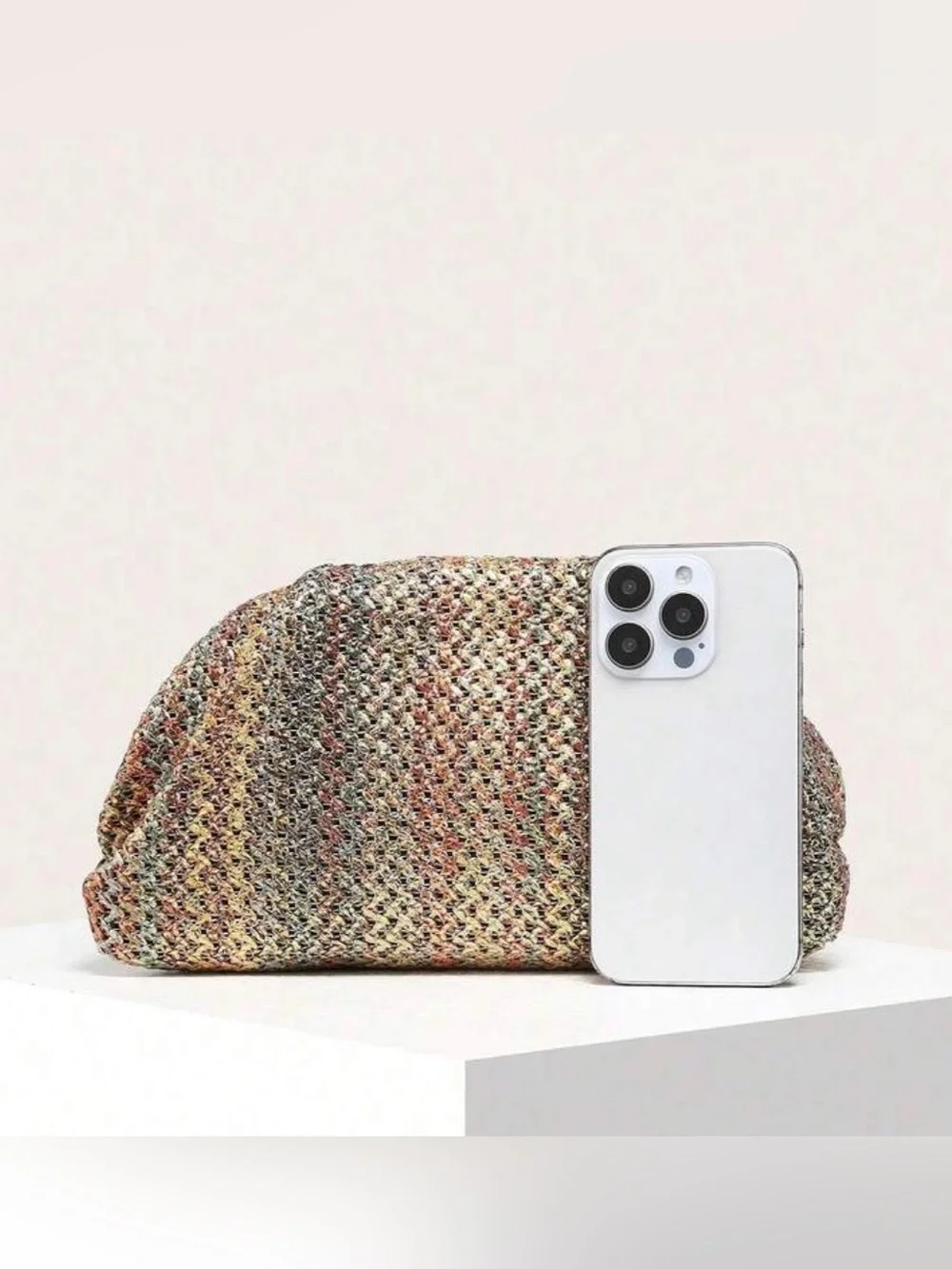 Multicolor Woven Clutch Bag -